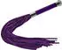 Rimba Suede Flogger mit Griff aus Glas Lila Silber 58 cm