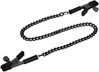 Rimba Nippelklemmen mit Kette Schwarz