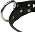 Rimba Leder Halsband mit Vorhängeschloss Silber Schwarz