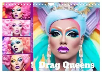 Calvendo Drag Queens. Glamouröse und wunderschöne Drag-Kunst (Wandkalender 2026 DIN A4 quer), Monatskalender