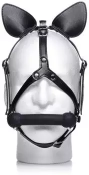 Master Series XR Brands Dark Horse Pony Head Harness with Silicone Bit Black AG203