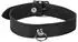 Rimba Schlichtes Halsband mit Ring Schwarz M-L