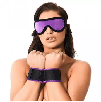 Rimba Soft Bondage Handfesseln mit Maske Lila Schwarz