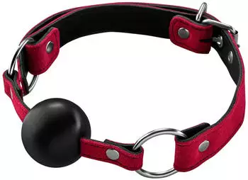 Rimba Mundknebel mit Silikonball Rosa Schwarz &Oslash; 4,4 cm