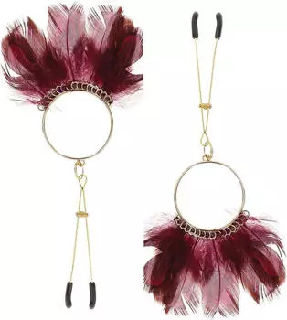 Taboom Nippel Klemmen mit Federn rot gold