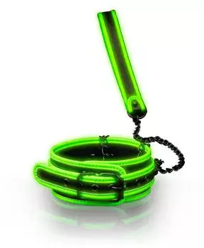 Ouch! Glow in the Dark Halsband mit Leine