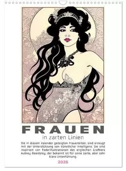 Calvendo Frauen in zarten Linien (Wandkalender 2026 DIN A3 hoch), Monatskalender