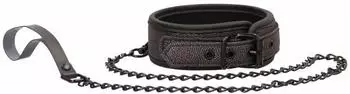 Ouch! Elegant Halsband mit Leine, titangrau