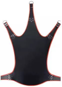 Mr. Sling Leather Sling with Red Piping 5 Punkt Sexschaukel Schwarz