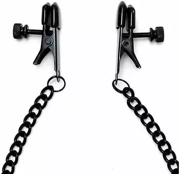 Rimba Verstellbare Nippelklemmen mit Kette Schwarz