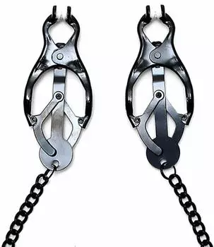 Rimba Verstellbare Nippelklemmen an Kette Schwarz