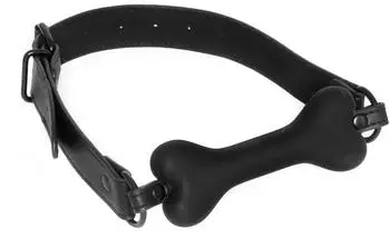 Bad Kitty Bone Gag Knochen-Knebel schwarz Silikon & Metall