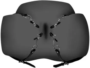 Ouch! Xtreme Labia Spreader mit Klemmen, schwarz (OU875BLK)