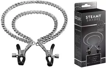 Steamy Shades Adjustable Double Chain Nipple Clamps