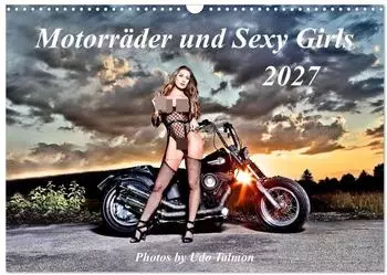 Calvendo Wandkalender „Motorräder und Sexy Girls" 2027, DIN A3 quer