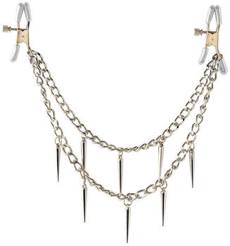 Pipedream Rock Hard Nipple Clamps with Chain and Spikes