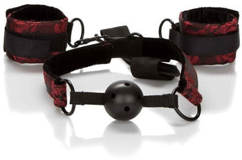 CalExotics Breathable Ball Gag With Cuffs Black