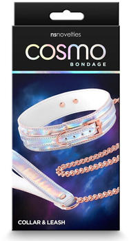 NS Novelties Cosmo Bondage Collar And Leash Rainbow