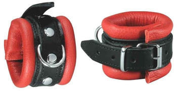 Kiotos Leather Handcuffs Red 5 cm