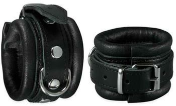 Kiotos Leather Handcuffs Black 5 cm