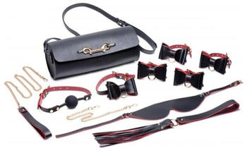 Master Series Black & Red Bow Bondage Set + Carry Case Black