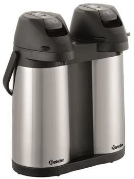 Bartscher Isolierpumpkanne Duo schwarz, silber Edelstahl 2 x 1,9 L (190208)