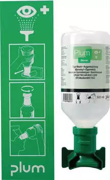 Plum Augenspülstation mit 500 ml Flasche und Wandhalterung (4611)