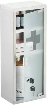 Relaxdays Medizinschrank 3 Fächer, 18x12x45cm