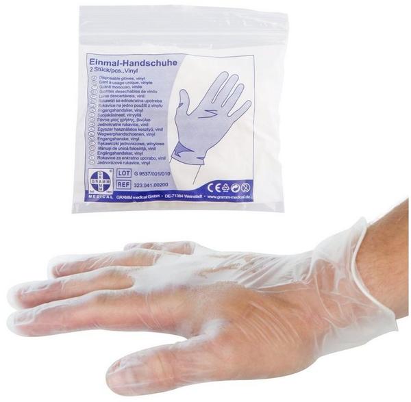 Gramm Einmalhandschuhe nach DIN EN 455, Pack à 4 Stück