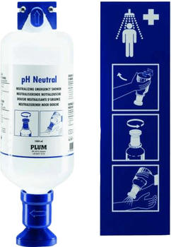 Plum Safety Augenspülflasche mit Wandhalterung pH-Neutral (1000 ml)