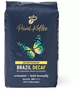 Tchibo Privat Kaffee Brazil Decaf ganze Bohne 500g
