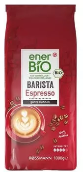 enerBio BARISTA Espresso Bio-Kaffeebohnen, Arabicabohnen kräftig, 1000 g St.