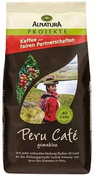 Alnatura Peru Caf&eacute; Bio-Kaffee, gemahlen, Arabicabohnen 500,0 g St.