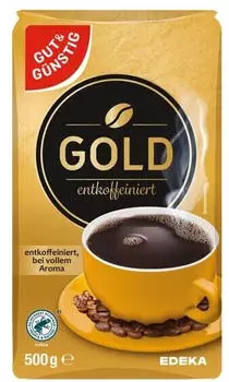 Gut & Günstig GUT&GÜNSTIG GOLD entkoffeiniert Kaffee, gemahlen, Arabicabohnen 500,0 g St.