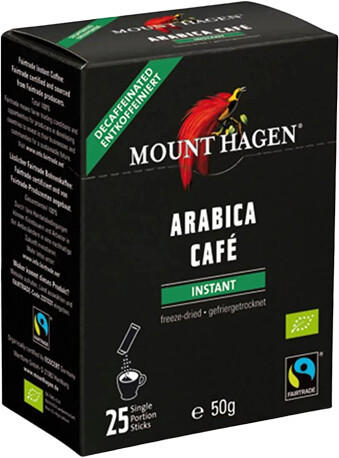 Mount Hagen Bio Arabica Kaffee entkoffeiniert Sticks (25x2g)