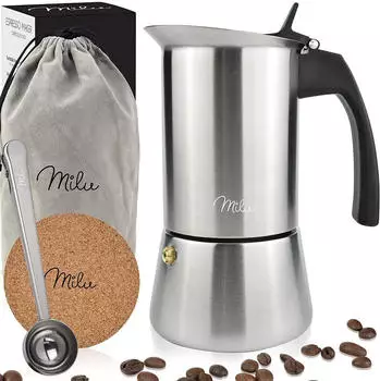 Milu Espressokocher-Set (6-tlg.) 2 Tassen – Entdecken Sie das Milu Espressokocher-Set (6-tlg.) für 2 Tassen