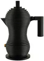 Alessi MDL02/1 BB, Alessi - Pulcina Espressokocher, 7 cl, schwarz Aluminiumguss;