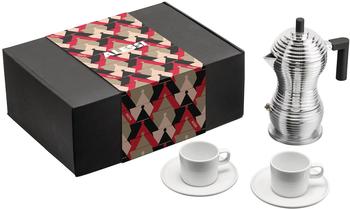 Alessi Coffee Gift box metal / Pulcina Coffee maker + 2 cups - Metal
