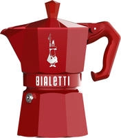 Bialetti Moka Exclusive 3TZ rot - Espressokanne f&uuml;r 3 Tassen aus Aluminium...