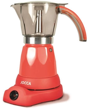 Jocca elektrische Espresso Kaffeemaschine Espressokocher Rot Silber