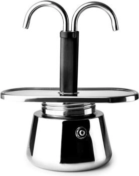 ibili Mini Express Kaffeemaschine 2 Tassen 2 x 45 ml Edelstahl induktionsgeeignet