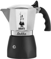 Bialetti Brikka, Mokka-Kanne, 0,17 l, Schwarz, Edelstahl, Aluminium, 4 Tassen,