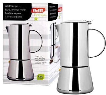 ibili Express-Kaffeekocher Essential 2 Tassen 100 ml Edelstahl für Induktionsherde geeignet