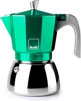 ibili Elba Green Espressomaschine 6 Tassen 300 ml Aluminiumguss Edelstahlboden induktionsgeeignet