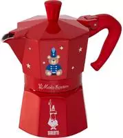 Bialetti Moka Express Weihnachten 2025, Rote Kaffeemaschine f&uuml;r 3 Tassen B&auml;r,