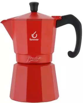 Forever Kaffeezubereiter Moka Prestige Induktion 2 Tassen Espressokocher Rot