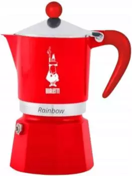 Bialetti Espressokocher RAINBOW bis zu 3 Tassen (Rot)