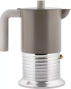 Alessi Vite Espressokocher f&uuml;r sechs Tassen Warmgrau