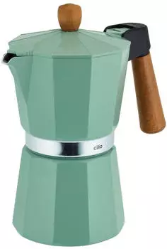 Cilio Espressokocher LEGNO 6 Tassen grün