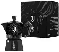 Bialetti Moka Express 3 tazze Juventus, Mokka-Kanne, 0,15 l, Schwarz, Grau,
